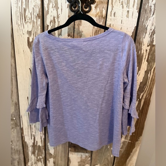 J. Jill Periwinkle bell sleeve top small petite NWT cotton/ linen blend - Picture 2 of 6